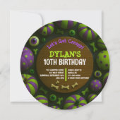 CRAZY EYEBALLS Halloween Birthday Party Invitation Kaart (Voorkant)