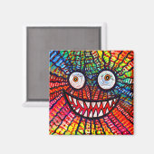 Crazy Eyes Colorful Monster Smile Magneet (Voorkant / Achterkant)