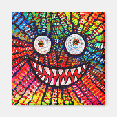 Crazy Eyes Colorful Monster Smile Magneet (Voorkant)