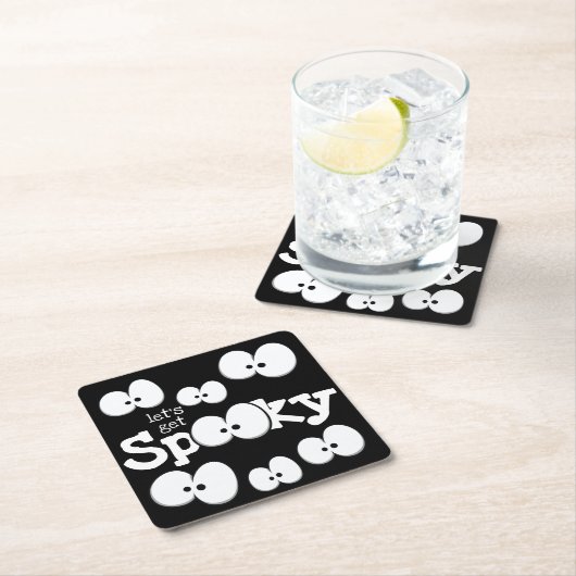 Crazy Eyes Laten we Spooky Halloween Party halen Kartonnen Onderzetters (Insitu)