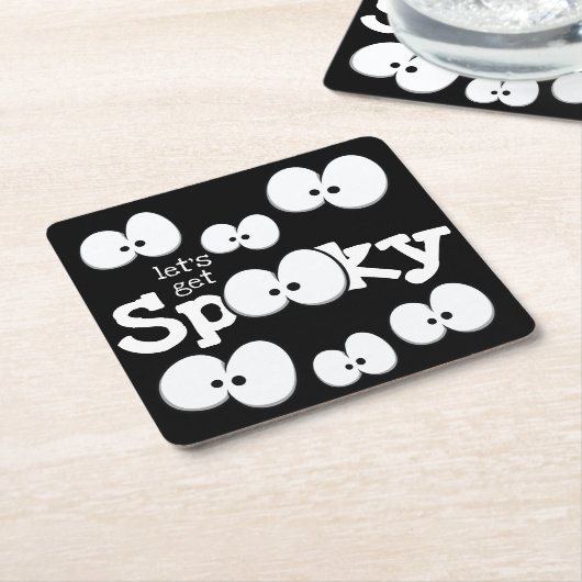 Crazy Eyes Laten we Spooky Halloween Party halen Kartonnen Onderzetters (Schuin)