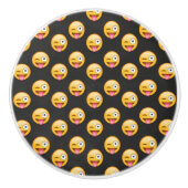 Crazy Face Emoji Keramische Knop (Voorkant)