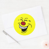 Crazy Face Grumpey Ronde Sticker (Envelop)