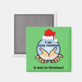 Crazy familieleden kerstmis magneet (Voorkant / Achterkant)