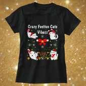Crazy Feestelijke Katten Grappige Kerst Gepersonal T-shirt