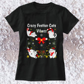 Crazy Feestelijke Katten Grappige Kerst Gepersonal T-shirt