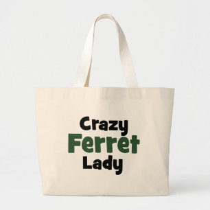 Crazy Ferret Lady Grote Tote Bag