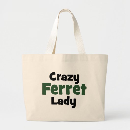 Crazy Ferret Lady Grote Tote Bag (Voorkant)