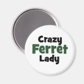 Crazy Ferret Lady Magneet (Voorkant / Achterkant)