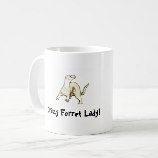 Crazy Ferret Lady. Mok (Voorkant links)