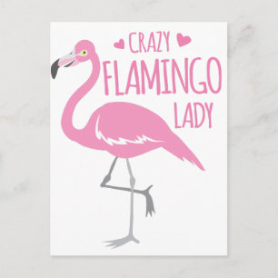 Crazy Flamingo lady Briefkaart