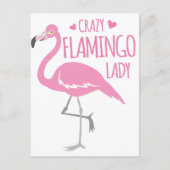 Crazy Flamingo lady Briefkaart (Voorkant)