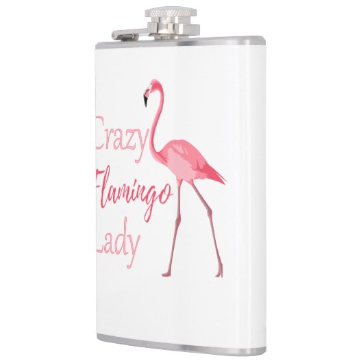 Crazy Flamingo Lady Funny Flamingo Heupfles (Links)