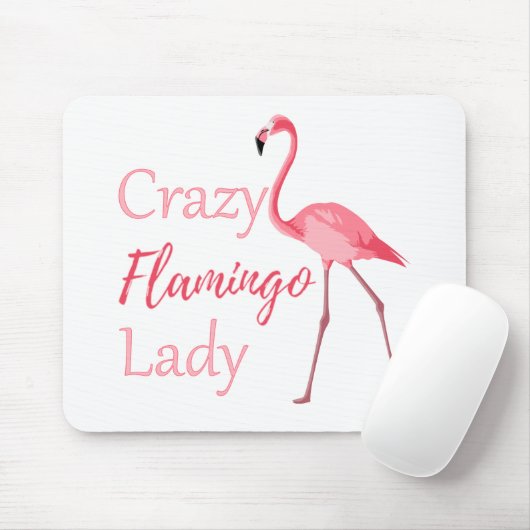 Crazy Flamingo Lady Funny Flamingo Muismat (Met muis)
