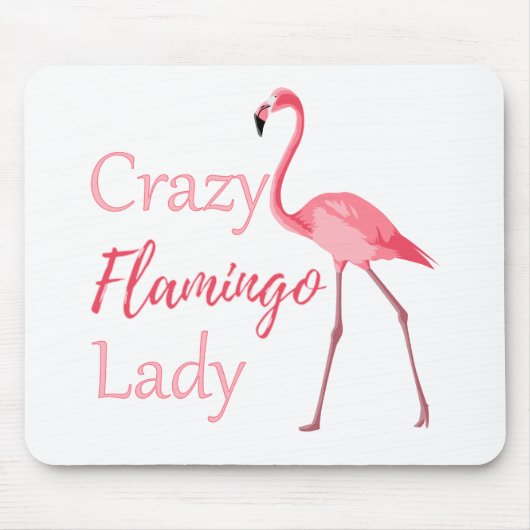 Crazy Flamingo Lady Funny Flamingo Muismat (Voorkant)