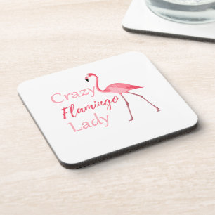 Crazy Flamingo Lady Funny Flamingo Onderzetter