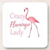 Crazy Flamingo Lady Funny Flamingo Onderzetter (Voorkant)