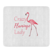 Crazy Flamingo Lady Funny Flamingo Snijplank (Voorkant)