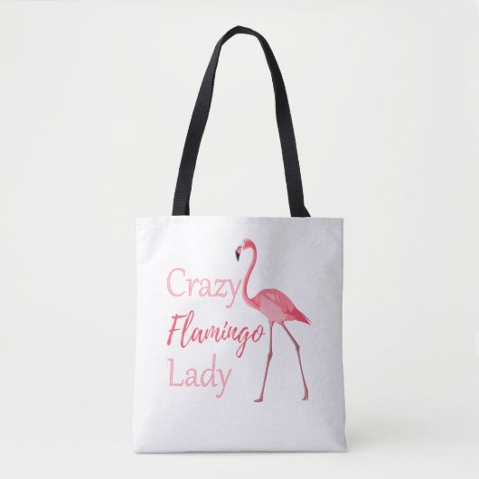 Crazy Flamingo Lady Funny Flamingo Tote Bag (Voorkant)