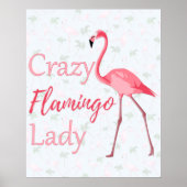 Crazy Flamingo Lady Poster (Voorkant)