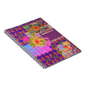 Crazy Floral Patchwork Colorful Paars Notitieboek (Rechterzijde)