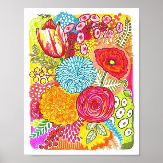 Crazy Flowers Poster (Voorkant)