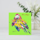 Crazy Fluffy Parrot Kaart (Staand voorkant)