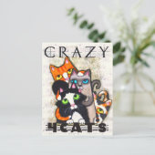 Crazy for Cats Briefkaart (Staand voorkant)