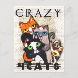 Crazy for Cats Briefkaart