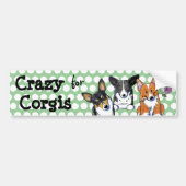 Crazy for Corgis Bumpersticker (Voorkant)