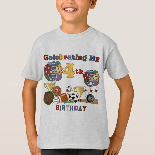Crazy For Sports 4th Birthday T-shirts and Gifts (Voorkant)