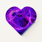 CRAZY FOTON Abstracte Blauwe Paarse Fractals, Swir Notitieboek (Achterkant)