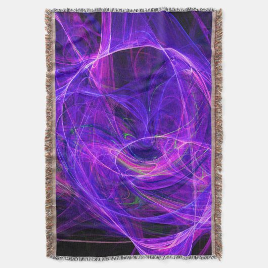 CRAZY FOTON Abstracte Paarse Blauwe Fractals, Swir Deken (Voorkant Verticaal)