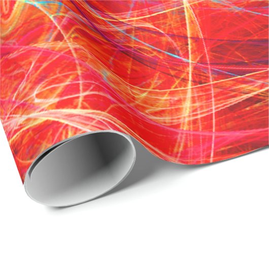 CRAZY FOTON Abstracte rode gele fractals, zwenken Cadeaupapier (Rol Hoek)