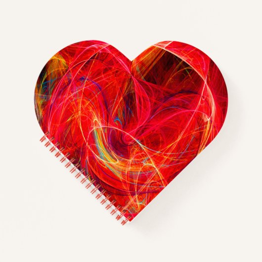 CRAZY FOTON Abstracte rode gele fractals, zwenken Notitieboek (Voorkant)