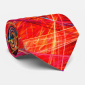 CRAZY FOTON Abstracte rode gele fractals, zwenken Stropdas (Opgerold)