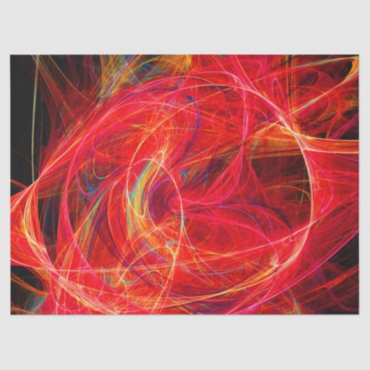 CRAZY FOTON Abstracte rode gele fractals, zwenken Tissuepapier (Voorkant)