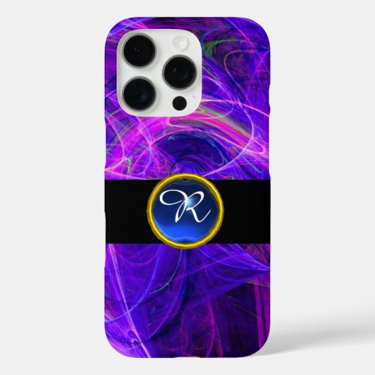 CRAZY FOTON BLUE SAPPHIRE GEM STONE MONOGRAM Case-Mate iPhone CASE (Achterkant)