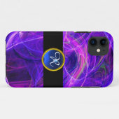 CRAZY FOTON BLUE SAPPHIRE GEM STONE MONOGRAM Case-Mate iPhone CASE (Achterkant (horizontaal))
