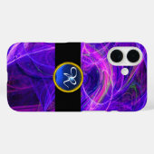 CRAZY FOTON BLUE SAPPHIRE GEM STONE MONOGRAM Case-Mate iPhone CASE (Achterkant (horizontaal))