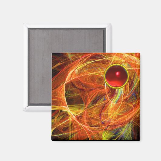 CRAZY FOTON MET RODE RUBY GEMSTONE MAGNEET (Voorkant / Achterkant)