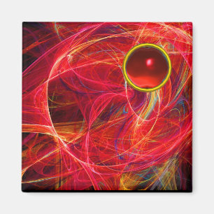 CRAZY FOTON MET RODE RUBY GEMSTONE MAGNEET