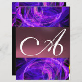 CRAZY FOTON MONOGRAM paars zwart Kaart (Voorkant / Achterkant)