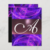 CRAZY FOTON MONOGRAM paars zwart Kaart (Voorkant / Achterkant)