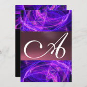 CRAZY FOTON MONOGRAM paars zwart Kaart (Voorkant / Achterkant)