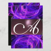 CRAZY FOTON MONOGRAM paars zwart Kaart (Voorkant / Achterkant)