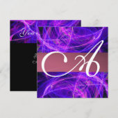 CRAZY FOTON MONOGRAM paars zwart Kaart (Voorkant / Achterkant)