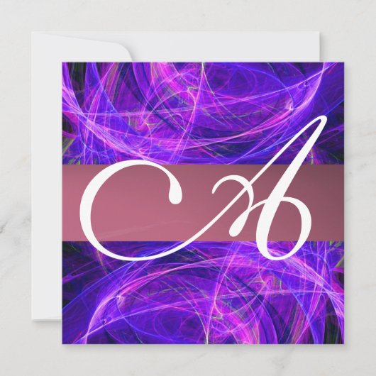 CRAZY FOTON MONOGRAM paars zwart Kaart (Voorkant)