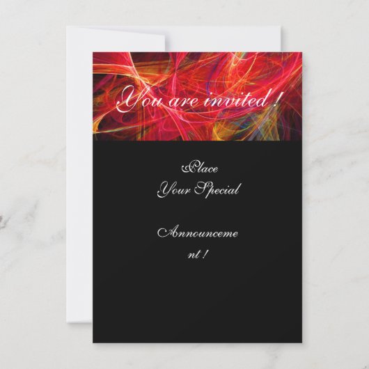 CRAZY FOTON MONOGRAM rode, roze Rsvp Kaart (Achterkant)