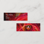 CRAZY FOTON MONOGRAM rood Mini Visitekaartje (Voorkant / Achterkant)